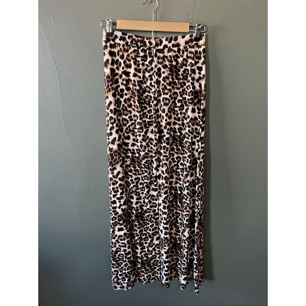 Maverick the Collection Womens Leopard Print Wide Leg Size Small NWT - Picture 2 of 3